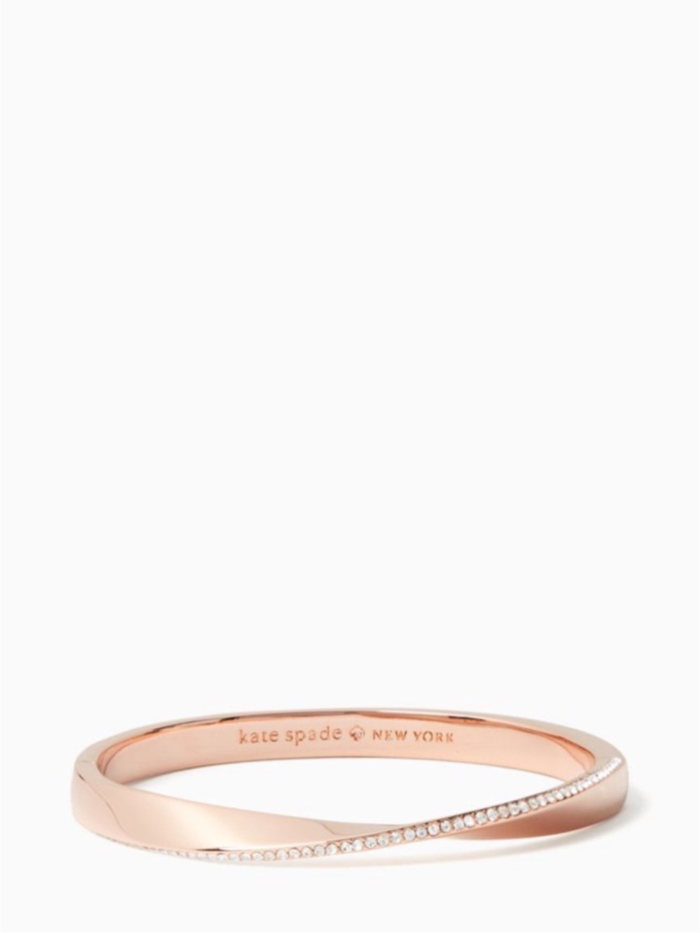 Kate Spade New York Do The Twist Pavé Hinged Gold Tone Bangle Bracelet NWT - Picture 6 of 6